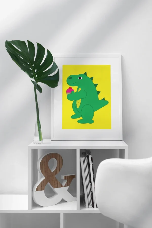 Dinosaur with Cup Cake